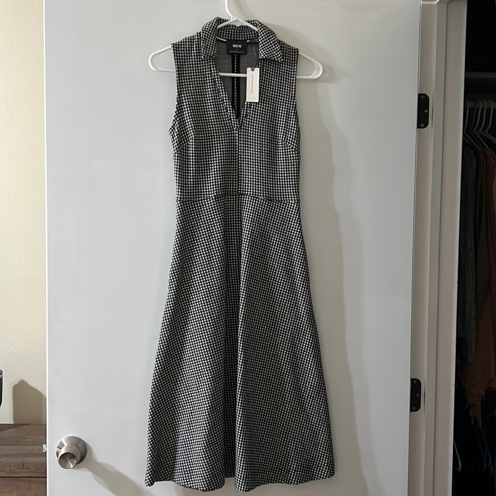 NWT Anthropologie black and white plaid dress